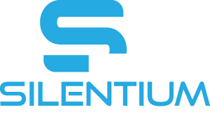 Silentium Defence stacked logo reverse